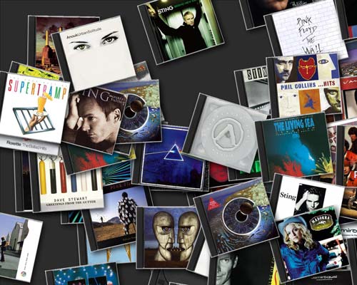 Desktop image with iTunes CDs (48kb)