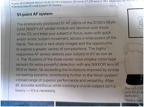 Nikon D700 brochure (70kb)